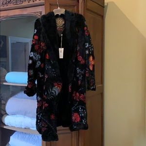 Johnny Was Palermo Fur Embroidered Coat NWT Medium